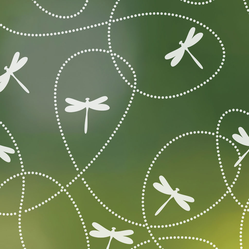 dragonflies patterned privacy window