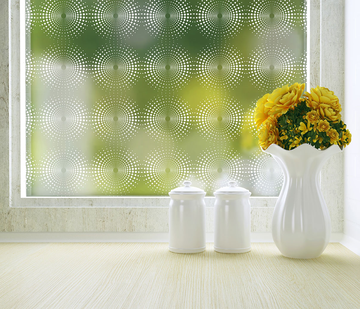 radiant geometric pattern for window film